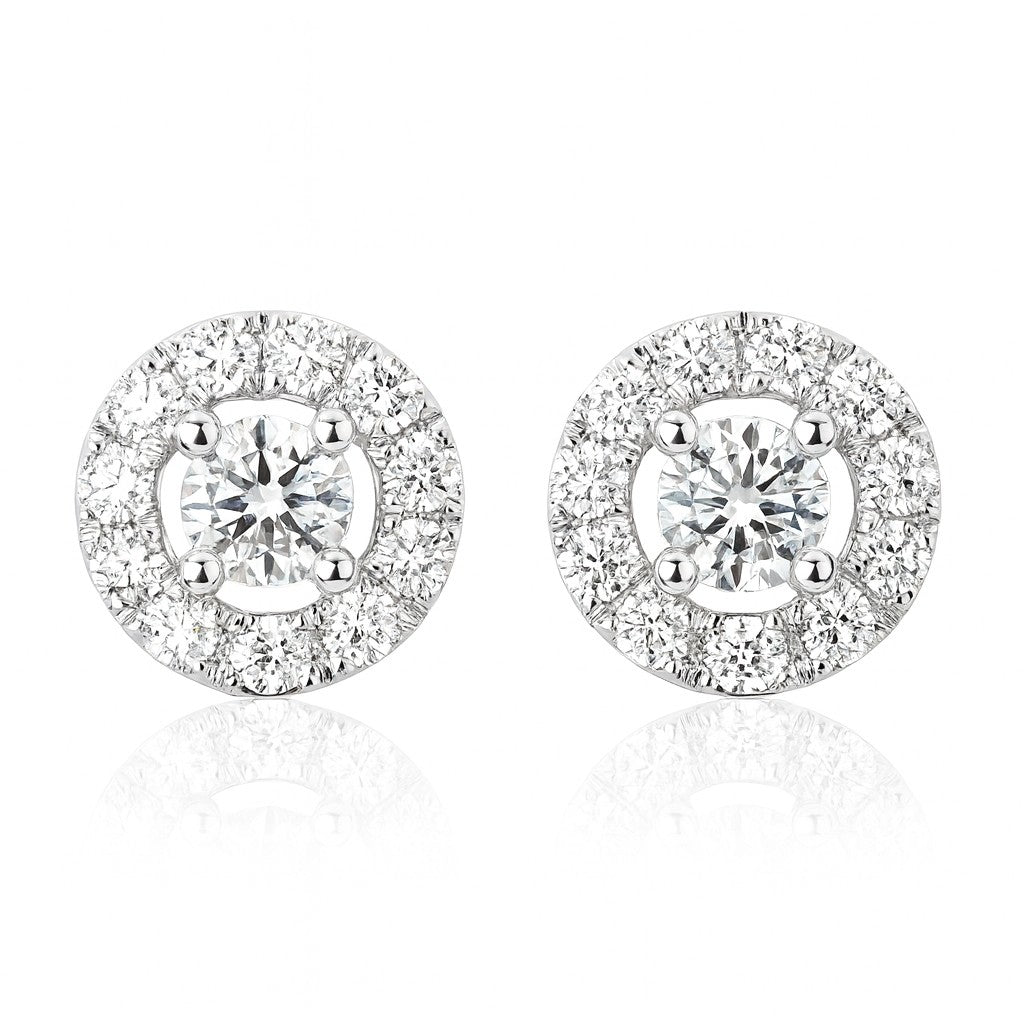 Round Diamond Halo Studs — Ministry of Gems