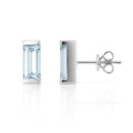 Aquamarine Baguette Bar Studs — Ministry of Gems