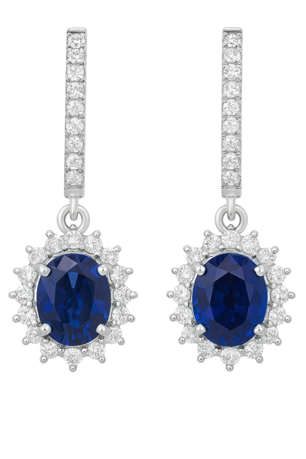 Oval Sapphire Sunburst Drops — Ministry of Gems