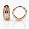 Two-Row Diamond Huggie Hoops, Rose Gold — Ministry of Gems
