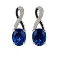 Infinity — Oval Sapphire & Diamond Twist Drops — Ministry of Gems