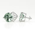 Round Green Amethyst Filigree Studs — Ministry of Gems