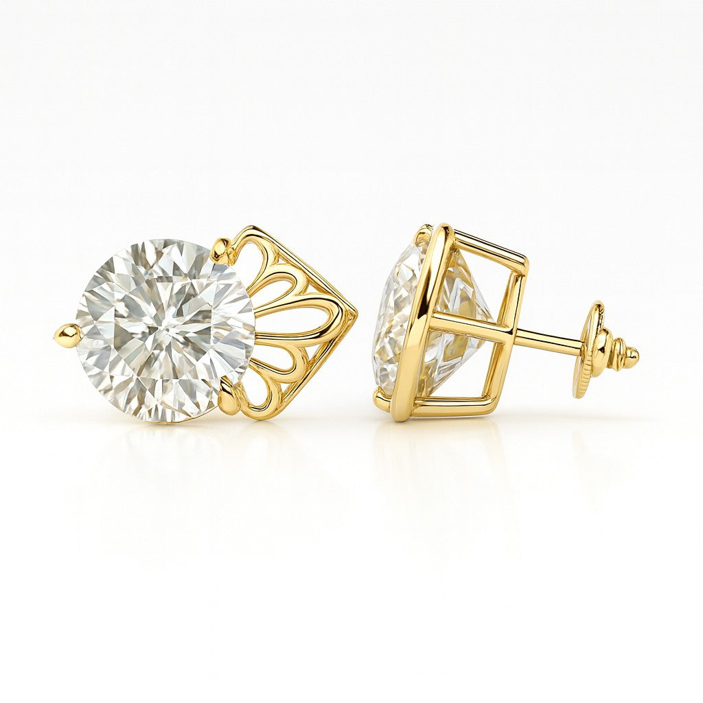 Round Green Amethyst Filigree Studs — Ministry of Gems