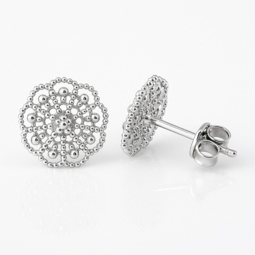 Diamond Rosette Stud Earrings — Ministry of Gems