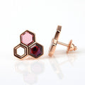 Honeycomb Garnet Trio Studs — Ministry of Gems