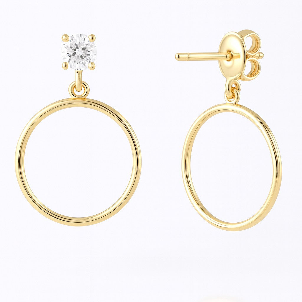 Diamond-Top Open Hoop Earrings — Ministry of Gems