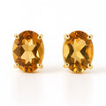 Oval Citrine Solitaire Studs — Ministry of Gems