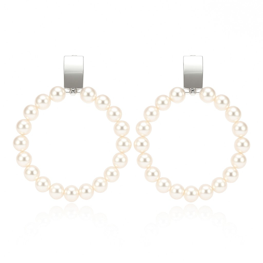 Pearl Circle Drop Earrings — Ministry of Gems