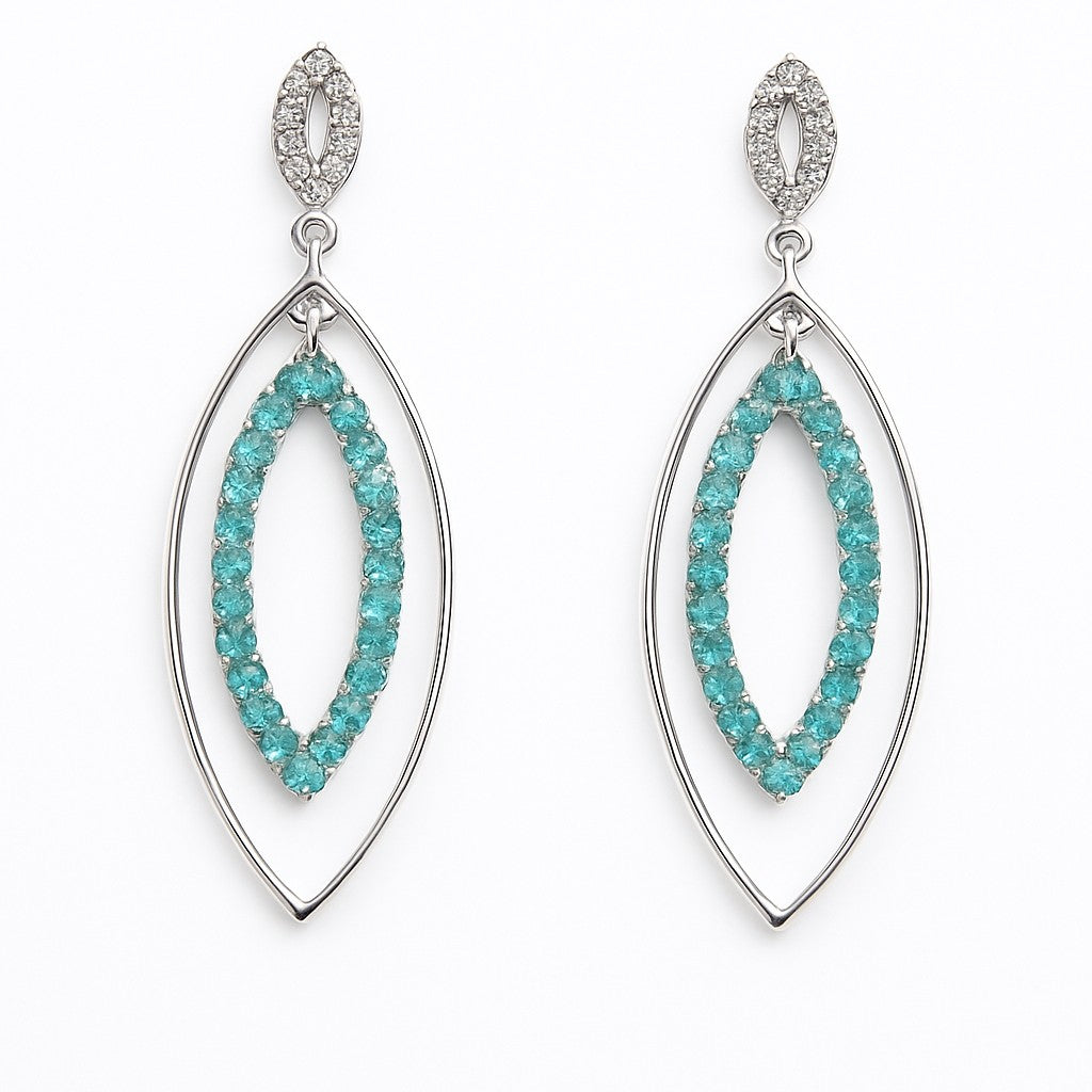 Teal Marquise Open Drop Earrings — Ministry of Gems