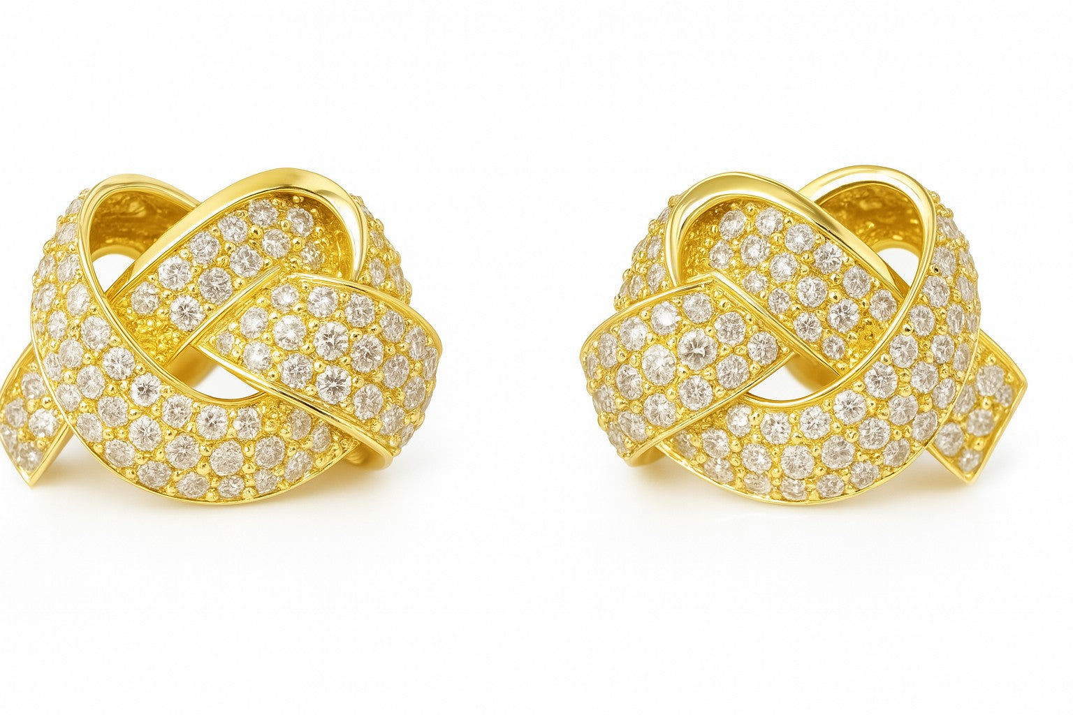 Knot — Pavé Diamond Knot Studs — Ministry of Gems