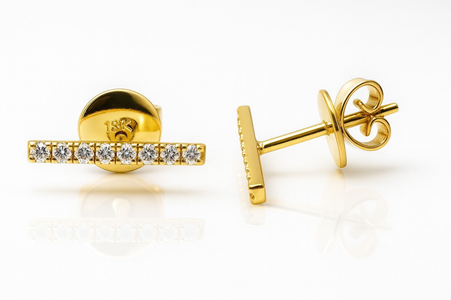 Linea — Diamond Bar Studs — Ministry of Gems