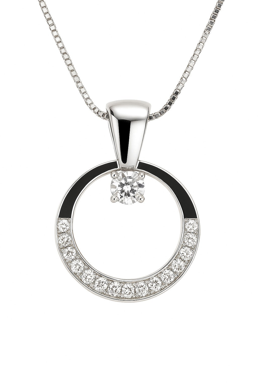 Luna — Diamond Circle Pendant — Ministry of Gems