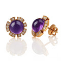 Lunaria — Amethyst Cabochon Halo Studs — Ministry of Gems