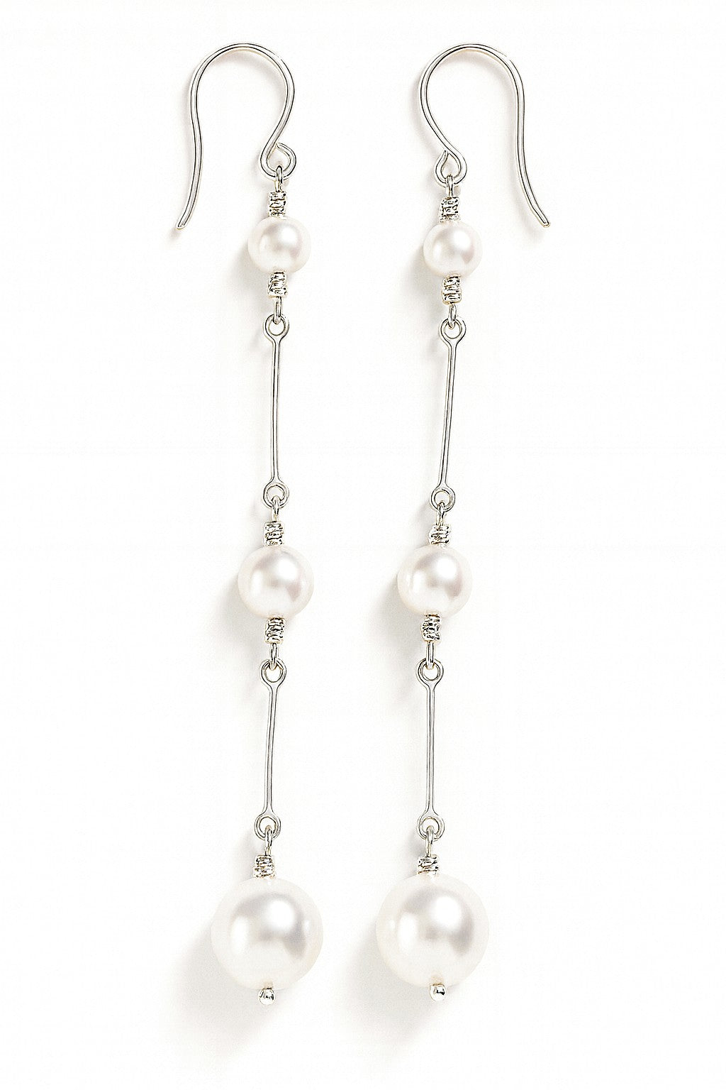 Double Pearl Chain Drop Earrings — Ministry of Gems