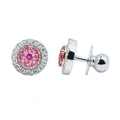 Pink Sapphire Double-Halo Studs — Ministry of Gems