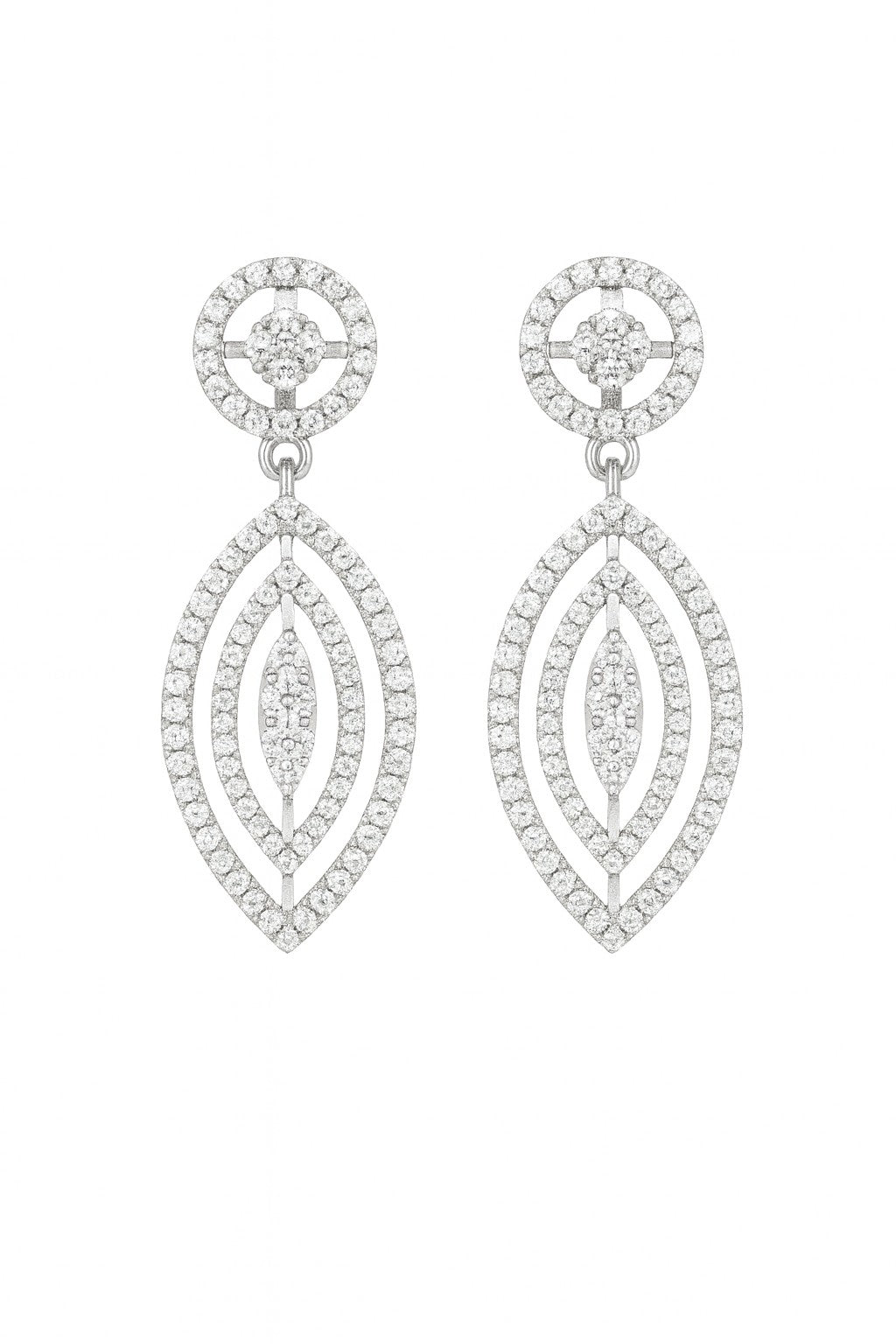Pavé Diamond Marquise Drop Earrings — Ministry of Gems