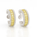 Yellow Sapphire & Diamond Huggie Hoops — Ministry of Gems