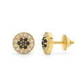 Black & White Diamond Halo Studs — Ministry of Gems