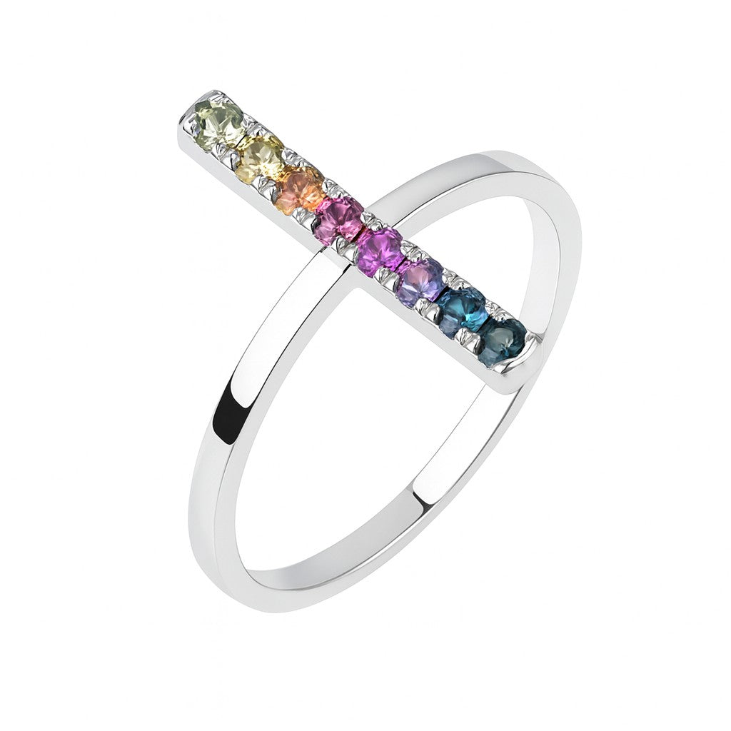 Rainbow Bar Ring — Ministry of Gems