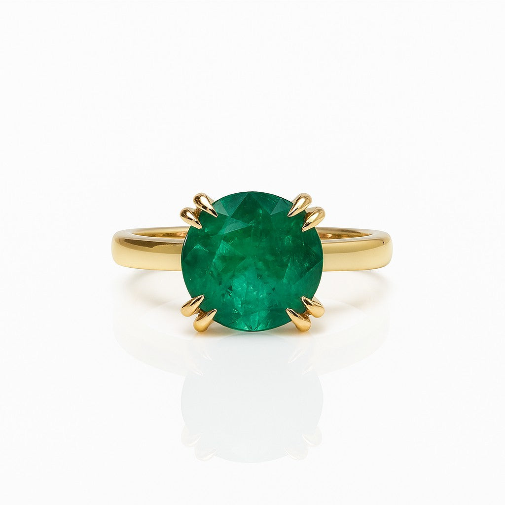 Round Emerald Solitaire Ring — Ministry of Gems