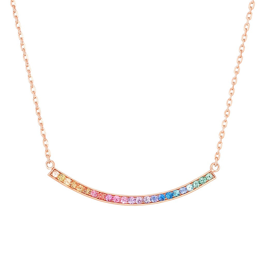 Rainbow Sapphire Curve Necklace — Ministry of Gems