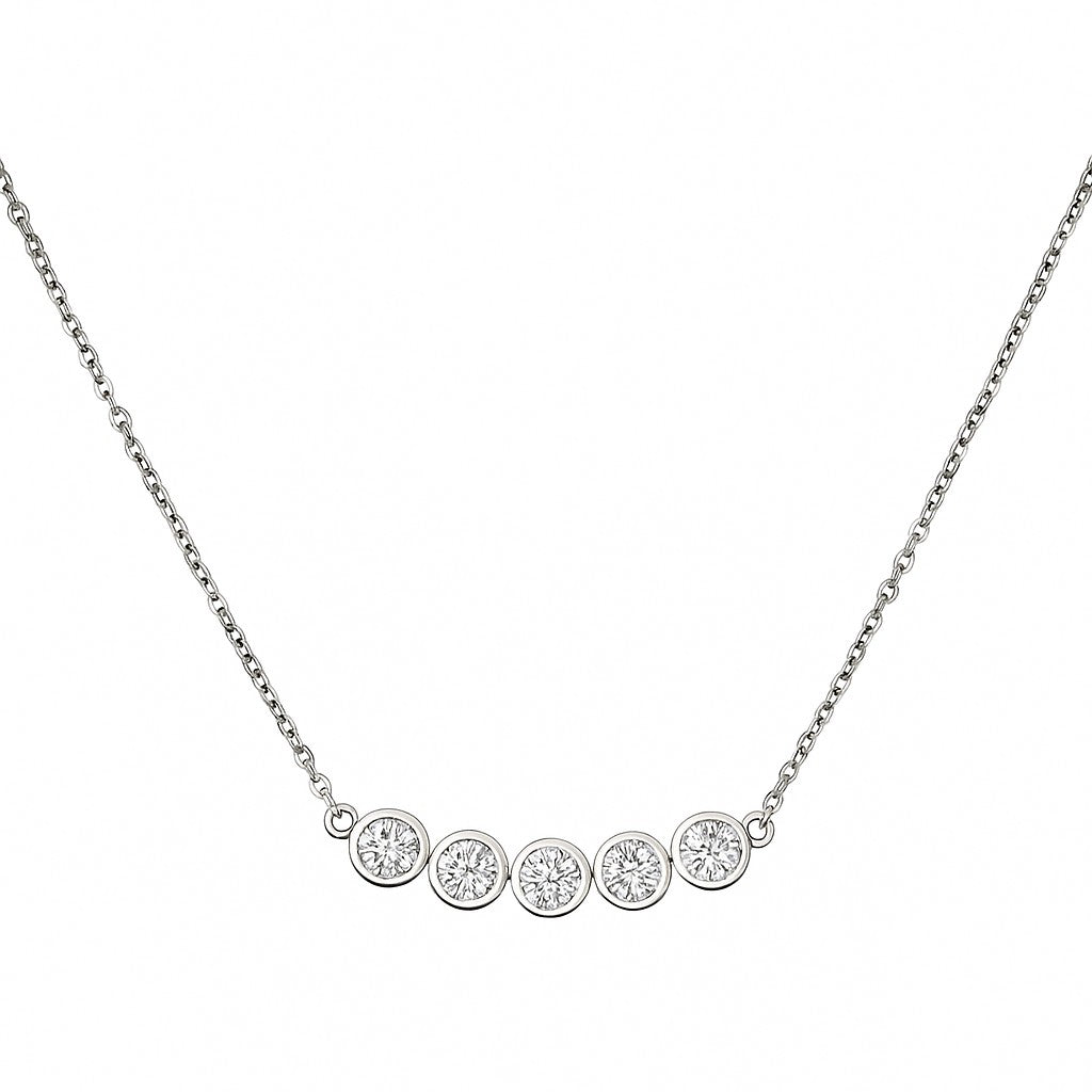 Bezel Diamond Bar Necklace — Ministry of Gems