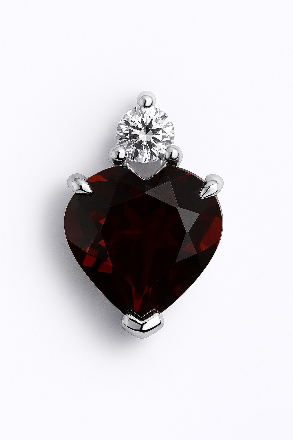 Heart Garnet & Diamond Pendant — Ministry of Gems