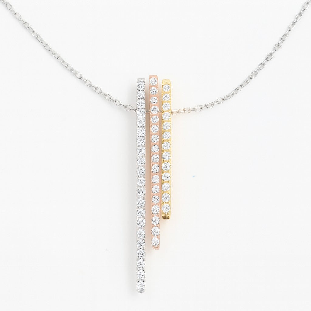 Trio Bar Diamond Pendant — Ministry of Gems
