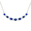 Blue Sapphire & Diamond Curve Necklace — Ministry of Gems