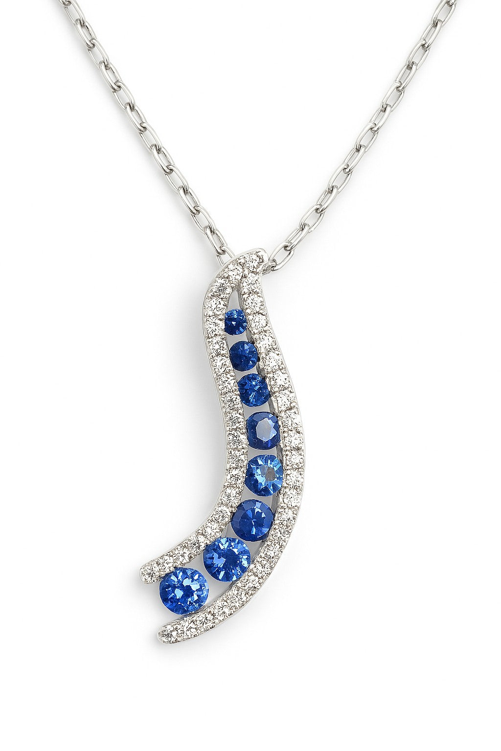 Sapphire Wave Pendant — Ministry of Gems
