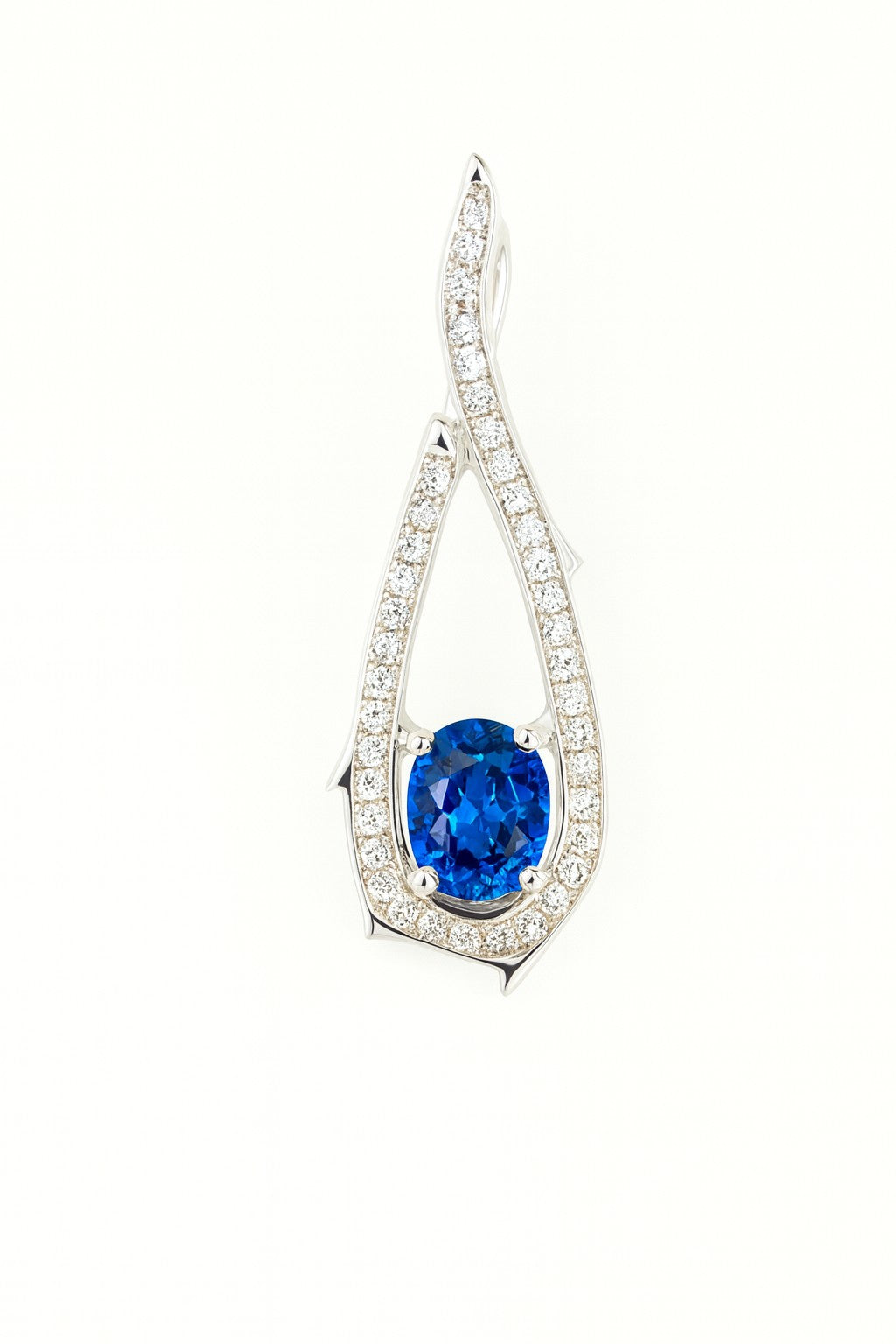 Blue Sapphire Twist Pendant — Ministry of Gems