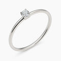 Petite Diamond Solitaire Ring, White Gold — Ministry of Gems