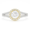 Round Halo Split-Shank Ring — Ministry of Gems