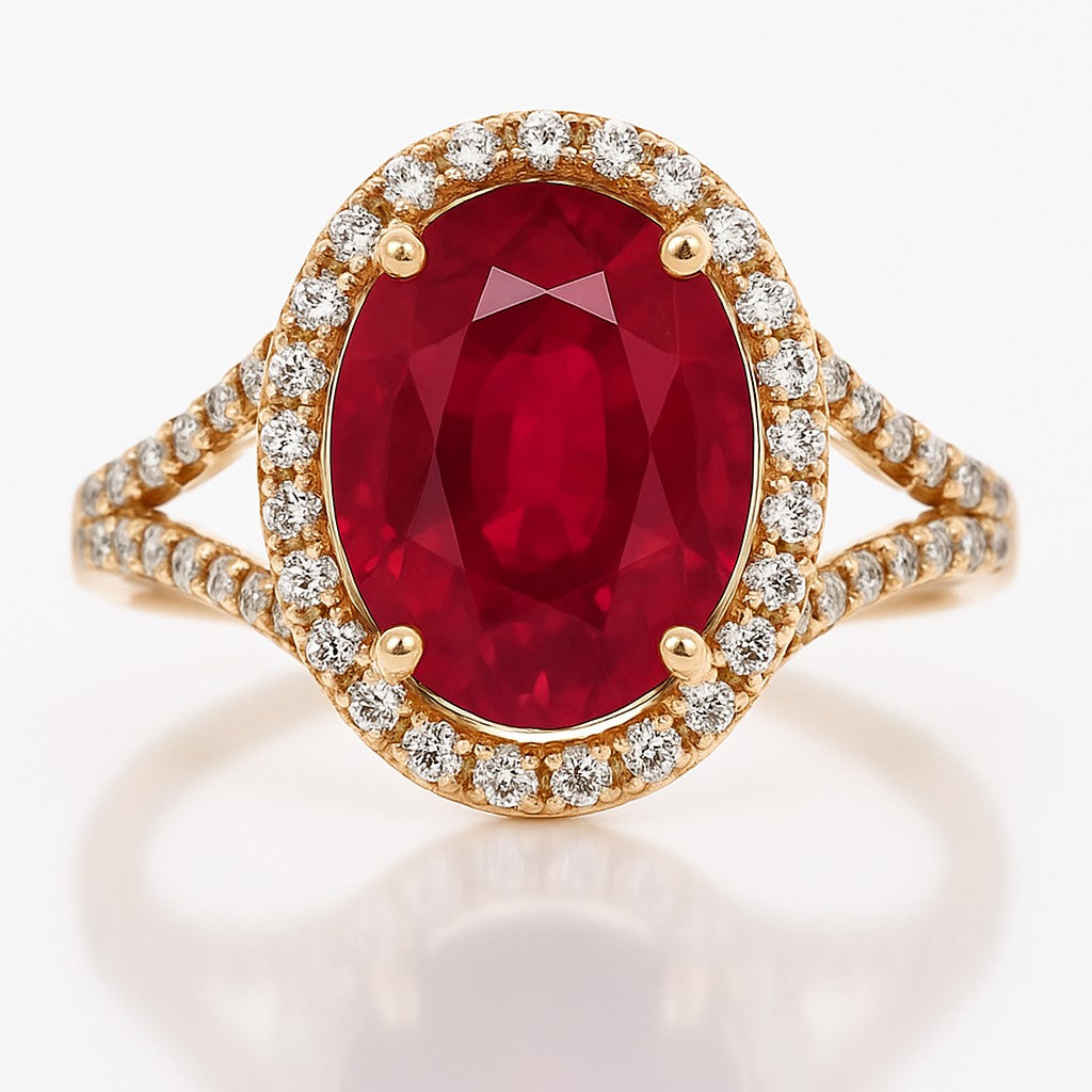 Grand Oval Ruby Split-Shank Ring — Ministry of Gems