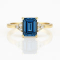 London Topaz Emerald-Cut Trilogy Ring — Ministry of Gems