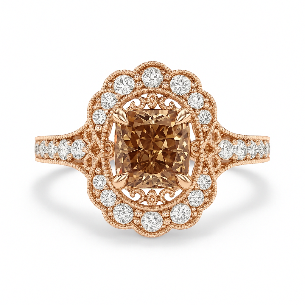 Cognac Diamond Ring — Ministry of Gems exclusive design