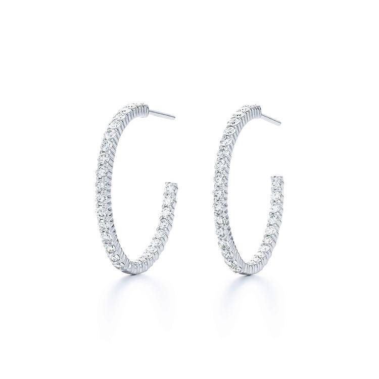 Cora Diamond Hoops White Gold — Ministry of Gems exclusive design