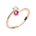 Pink Sapphire Trio Halo Ring — Ministry of Gems