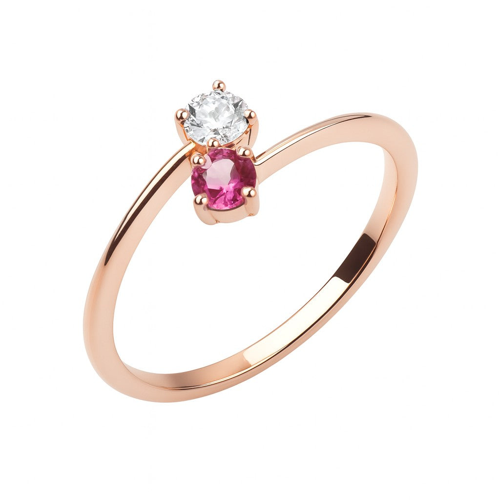 Pink Sapphire Trio Halo Ring — Ministry of Gems