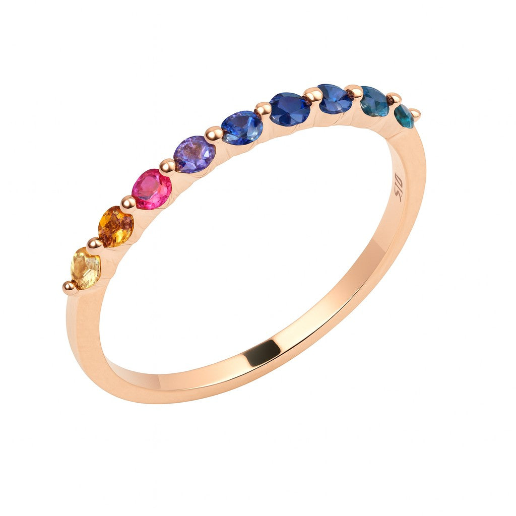 Gemstone Half-Eternity Stacking Ring — Ministry of Gems