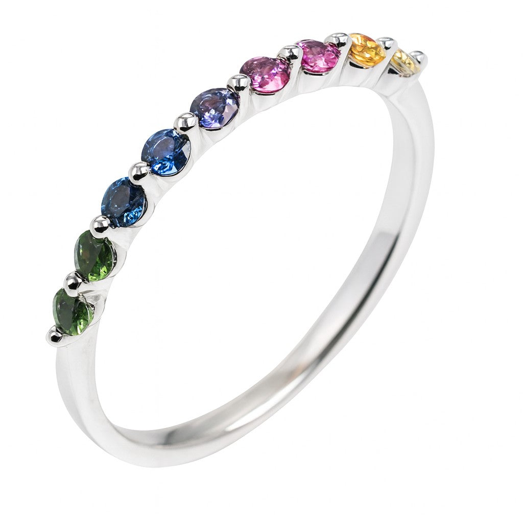 Rainbow Half-Eternity Stacking Ring — Ministry of Gems