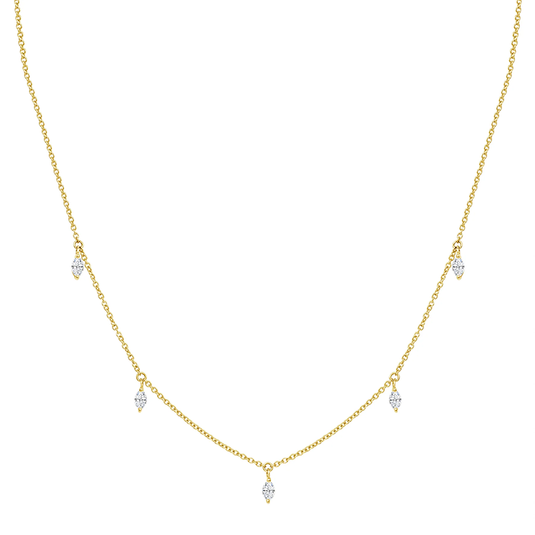 Dangling Marquise Drops Necklace — Ministry of Gems exclusive design