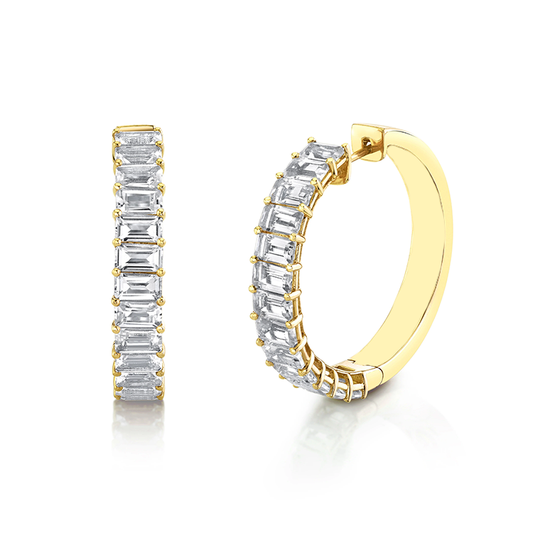 Eleanor Diamond Hoops Yellow Gold — Ministry of Gems exclusive design