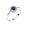 Round Sapphire Halo Pavé Ring — Ministry of Gems