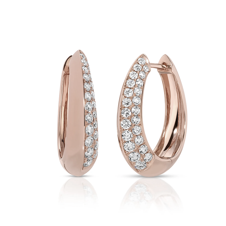 Josie Pave Diamond Hoops Rose Gold — Ministry of Gems exclusive design
