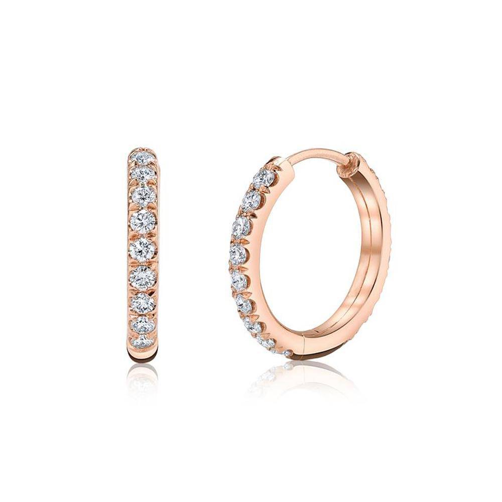 Mia Diamond Huggies Rose Gold — Ministry of Gems exclusive design
