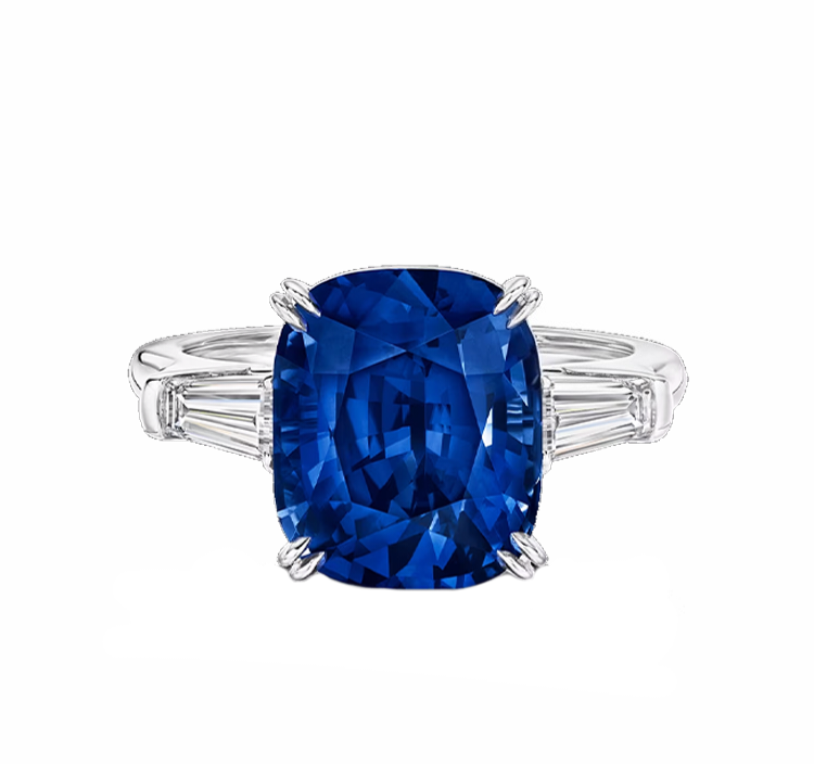 Monterey Blue Sapphire Trilogy Engagement Ring — Ministry of Gems exclusive design