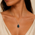 Model wearing the Ironstone Country I boulder opal pendant in Gold-Plated Sterling Silver — Ministry of Gems