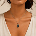 Model wearing the Ironstone Country II boulder opal pendant in Gold-Plated Sterling Silver — Ministry of Gems