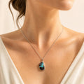 Model wearing the Ironstone Country III boulder opal pendant in Gold-Plated Sterling Silver — Ministry of Gems